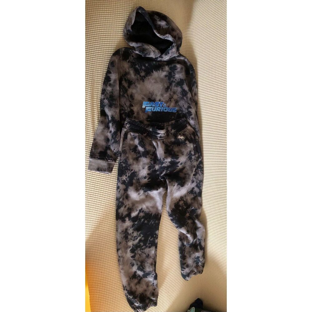 Abercrombie Kids Fast & Furious Tie Dye Hoodie Jogger Set Size 11/12